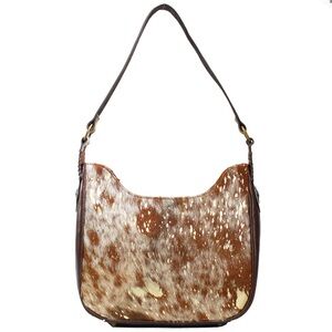 Cow Print Leather Conceal Carry Shoulder Bag
